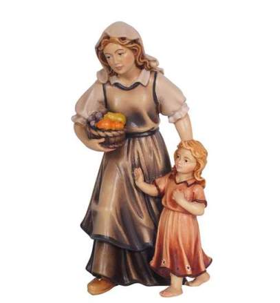 donna-con-bambina-presepio-e-kostner-8-cm-naturale-non-verniciato