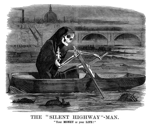 Victorian-Health-London-Cartoons-Silent-HighwayMan-River-Thames-Punch-Magazine-1858-07-10-15